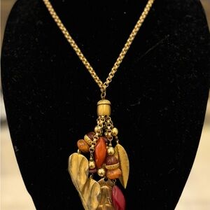 Rare Unicorn Vintage Dauplaise Acorns Oak Leaves Necklace Gold Tone Signed